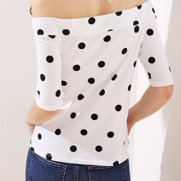NWT Ann Taylor loft polka dot top - Picture 3 of 4